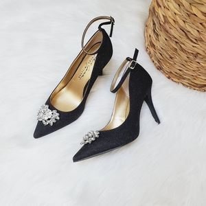 Badgley Mischka studded black heels